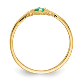 14K Emerald Birthstone Heart Ring